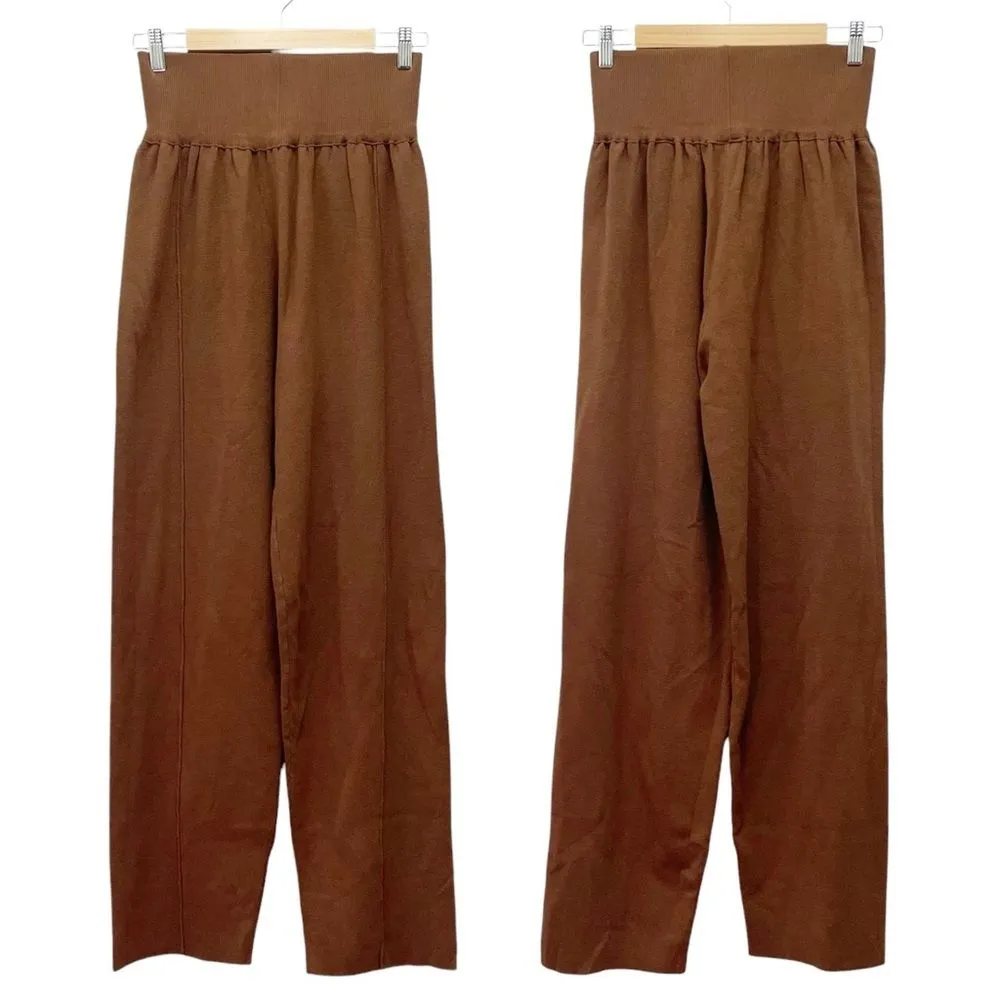 NWT Silk & Salt Luxe Lounge Pants Sweater Knit Pant Chestnut Brown Size XL NEW - Image 9