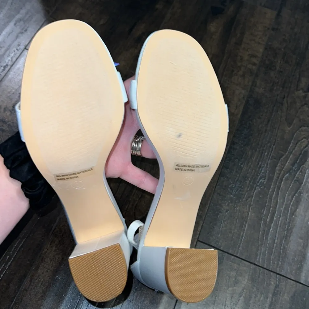 NWOT Arylee White Satin Ankle Strap Heels - Image 7