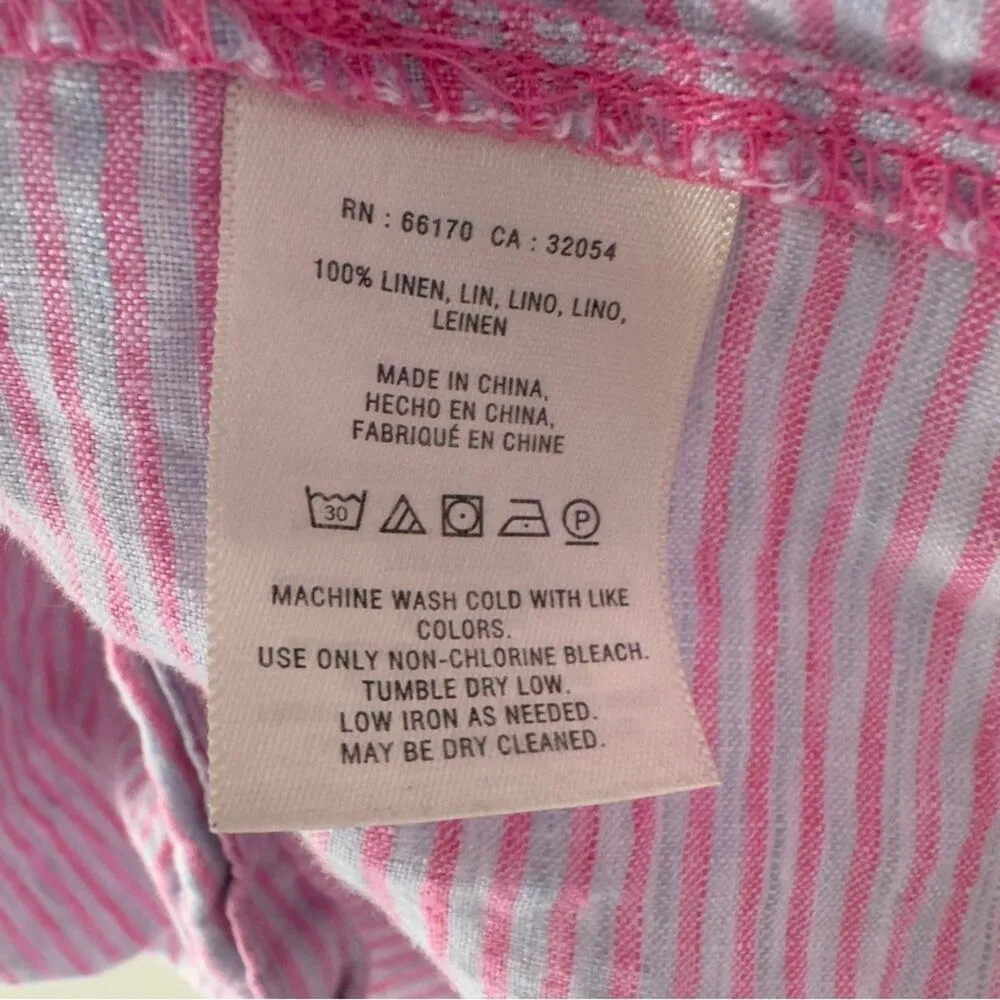 Anthropologie Holding Horses 100% Linen Ruffle Top Asymmetric Sleeveless striped - Image 7