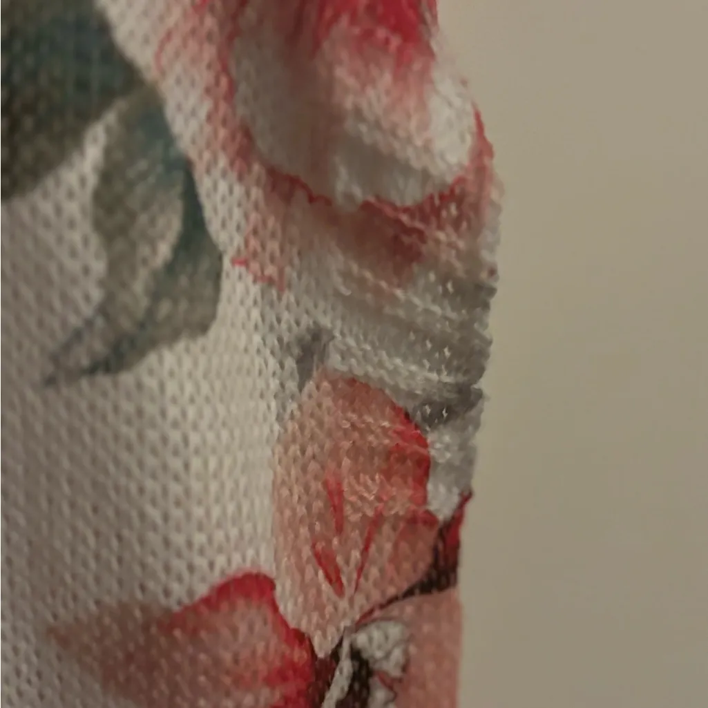 Luisa Ricci‎ Floral Knit Top Style# 3355 Made In Italy Size mediumm White Size M - Image 5