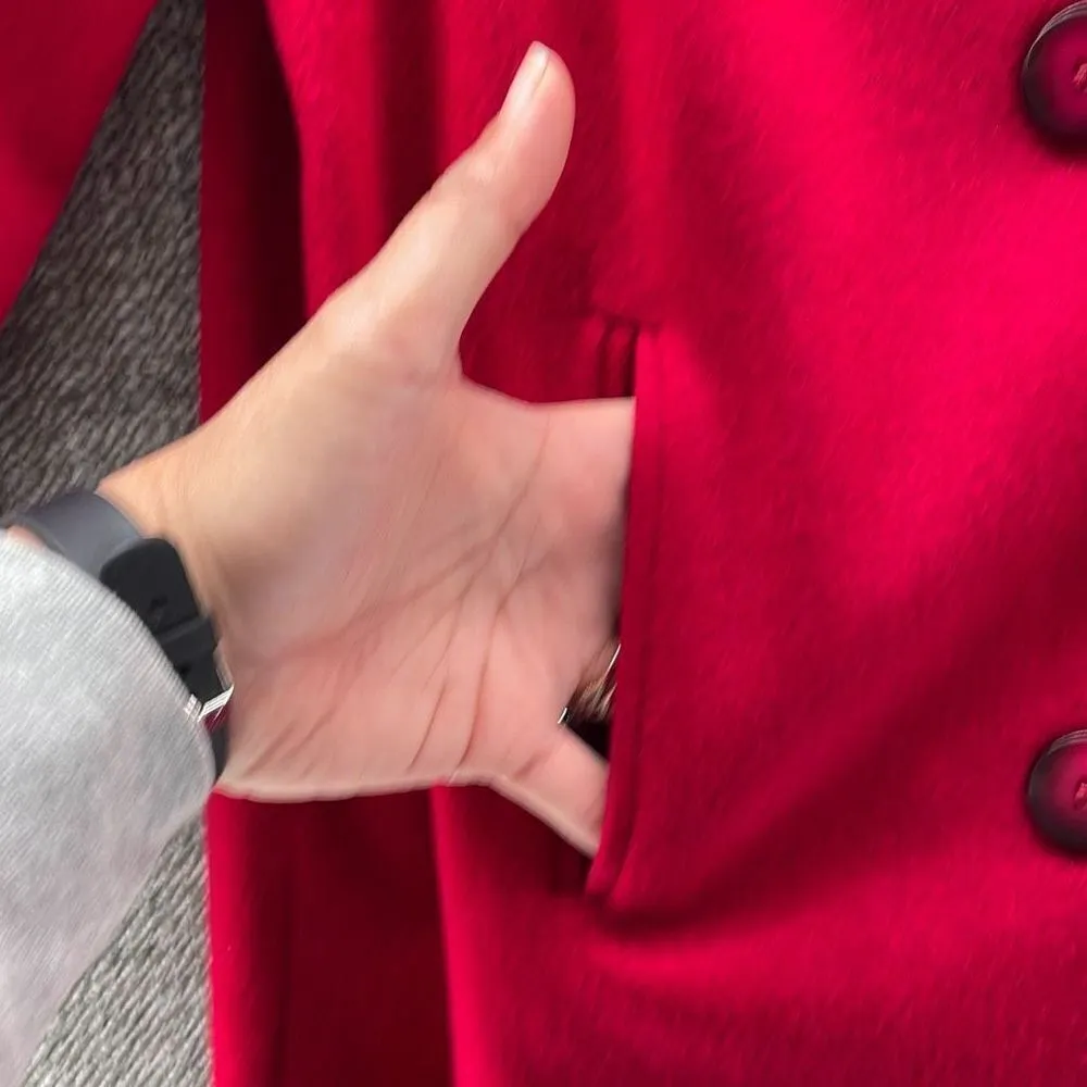 Vintage 60s Forstmann Wool‎ Overcoat Red Large - Image 9