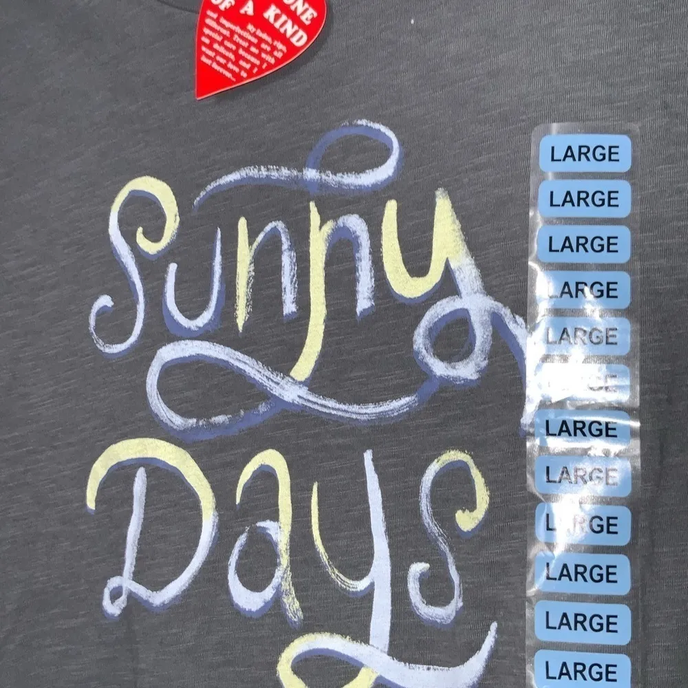 WildFox Graphic “Sunny Days” Gray Short Sleeves Cotton Tee Lg NWT - Image 5