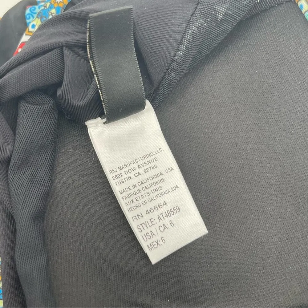 ATHENA Swimsuit One Piece Strapless Black Paisley Print Coastal Beach SZ 6 NWOT - Image 12