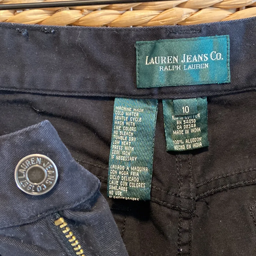 Ralph Lauren Lauren Jeans Co. High Rise Black Crop Twill Chino Jeans, 10 - Image 8