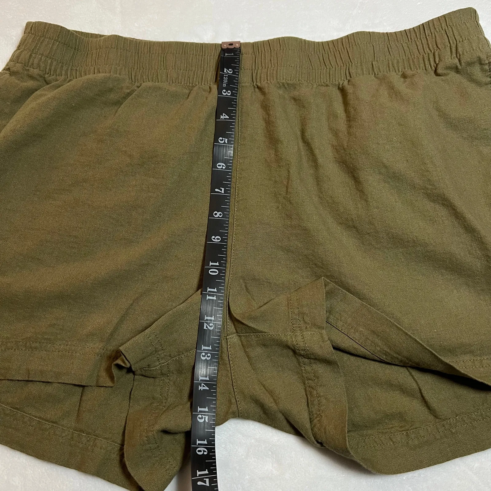 Old Navy Comfort High Waisted Linen Blend Shorts Size X-Large Hipster Casual - Image 7