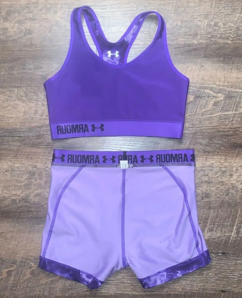 Under Armour Exercise Workout Purple Tie Dye Set Size XS No Size Tags - Image 2