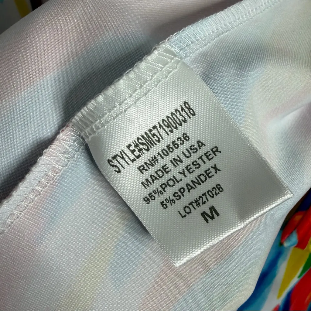 NWT Travel Elements Open Drape Front Cardigan Travel Resortwear Medium Multi Pink - Image 5