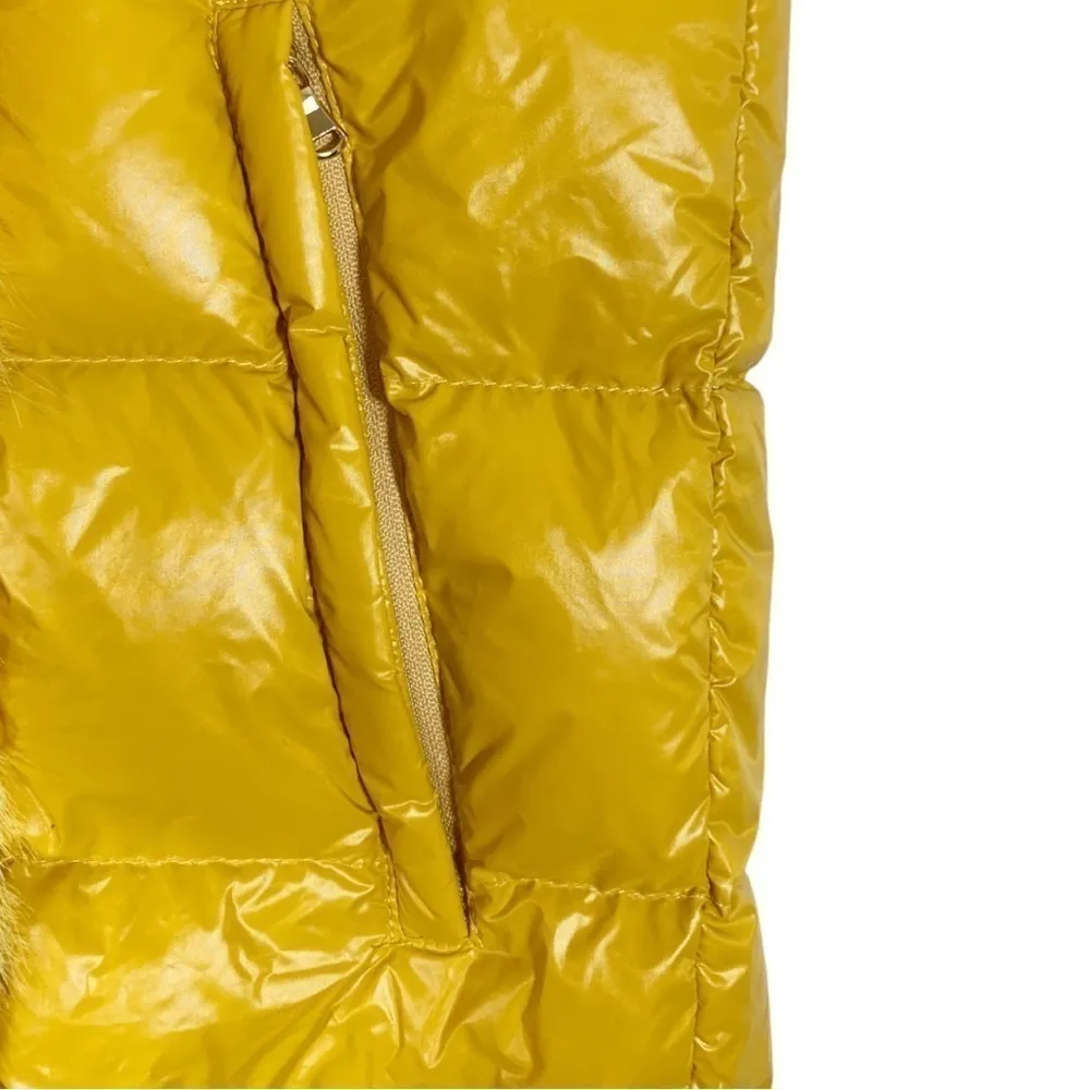 Geospirit Down Puffer Vest Size US 6 NEW Yellow - Image 9