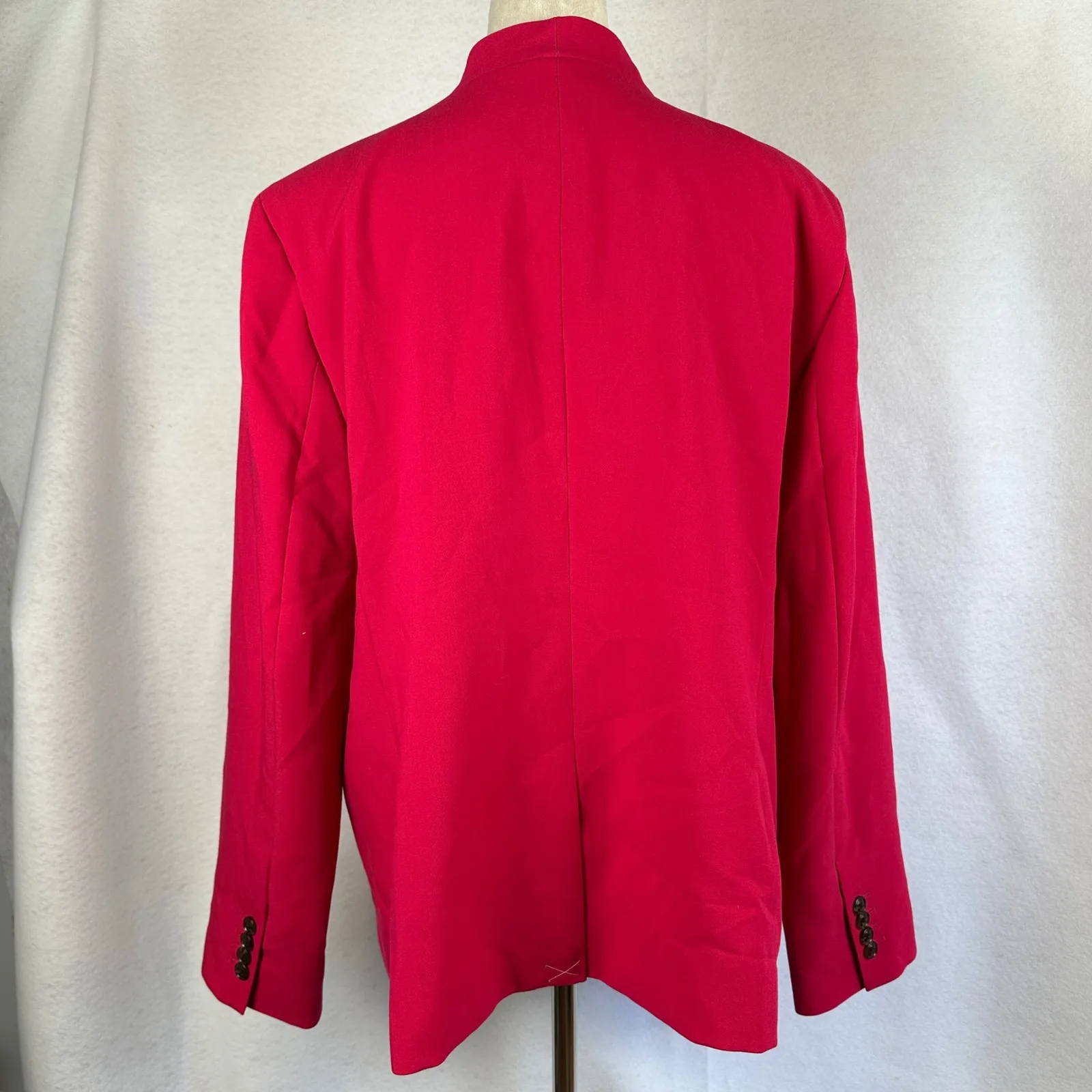 Ann‎ Taylor Factory Hot Pink Blazer Women's Size 18 Shawl Collar One Button - Image 5