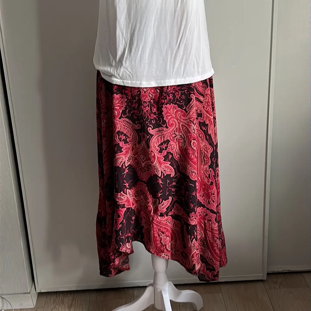 Free People Plum at The Shore Asymmetrical Pirate Hem Boho Paisley Print Skirt - Image 9