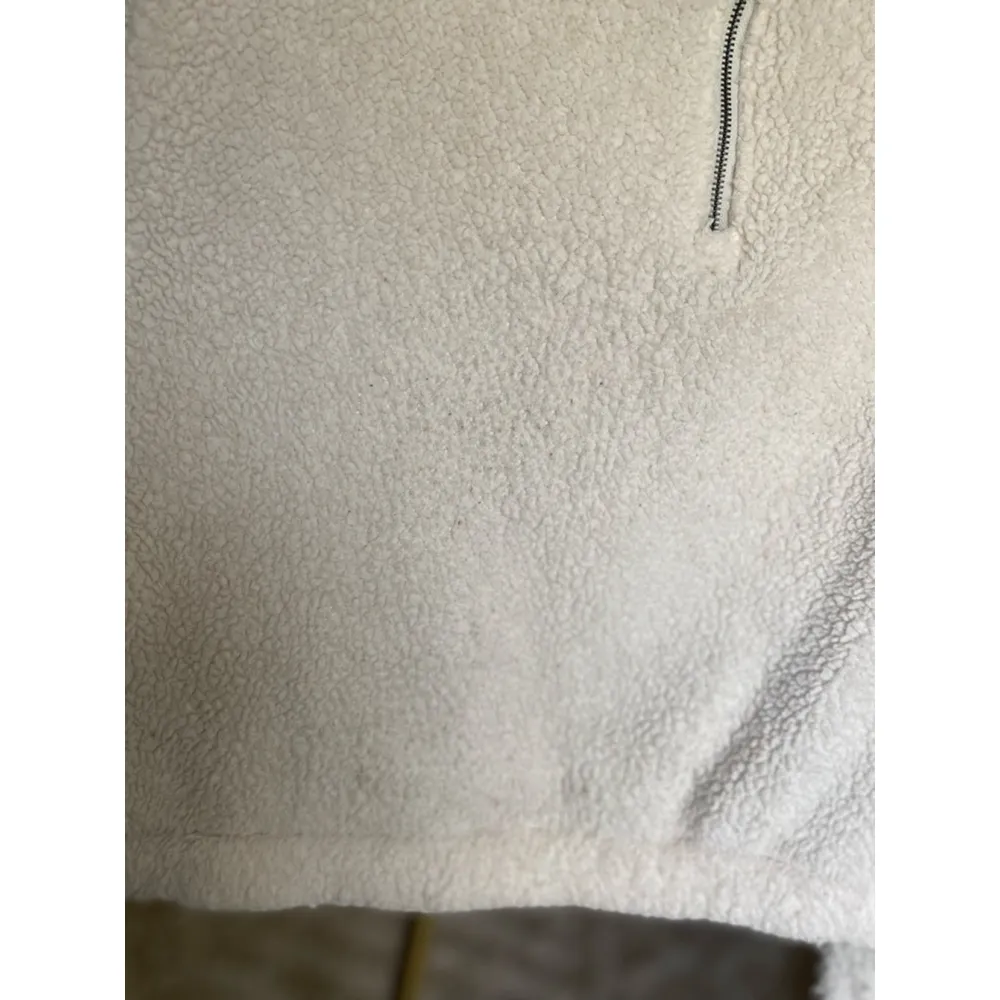 Cream Sherpa Teddy Zip Pullover Jacket Winter Lounge Shein Cozy Buttery Soft - Image 6