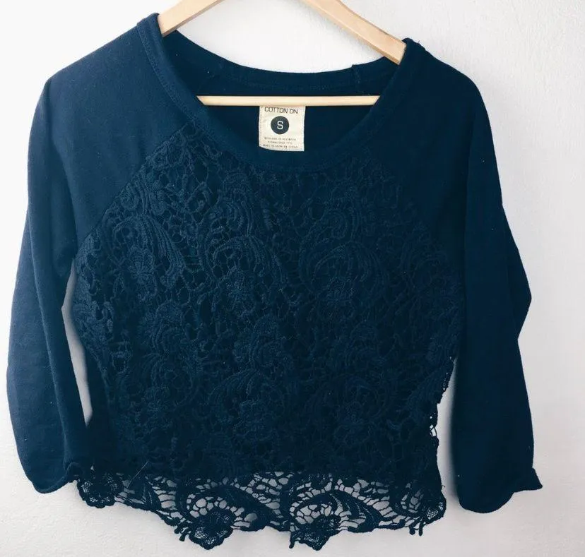 Lace panel sweatshirt - Image 3