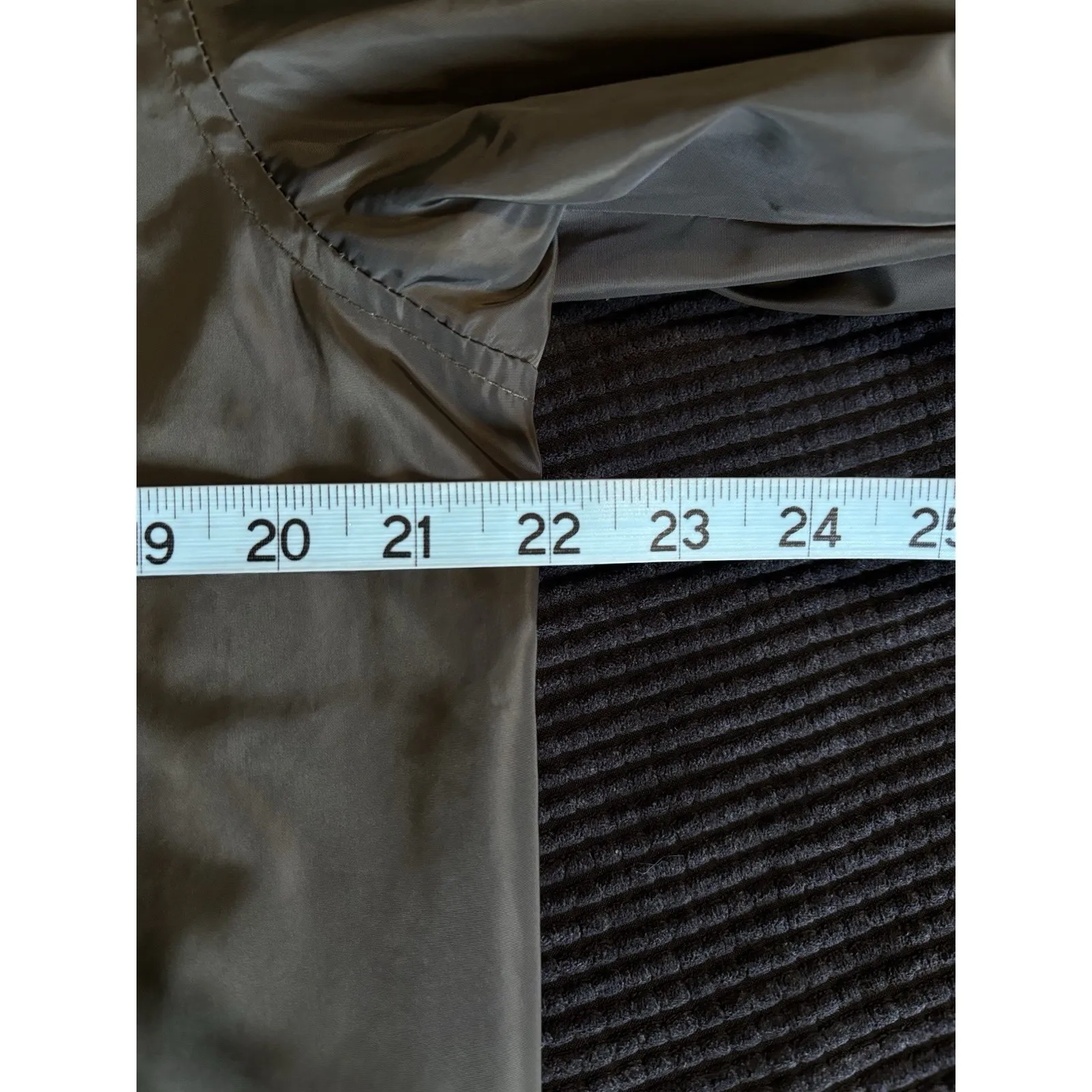 Men's Distortion Lightweight Full Zip Size Large Bomber Jacket Green Ribbed‎ EUC - Image 7