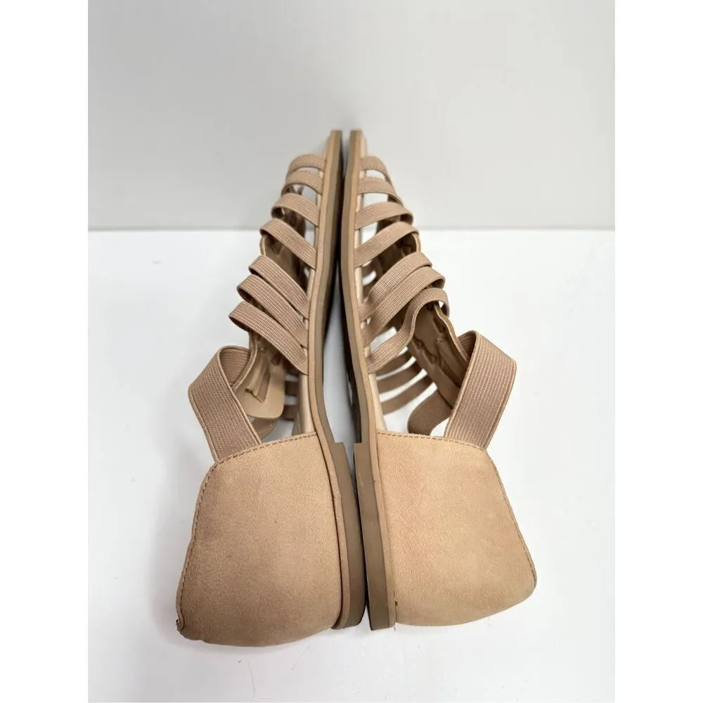 Eileen Fisher‎ Sandals Womens Size 7 Tan Rato Casual Elastic Gladiator Flats - Image 6