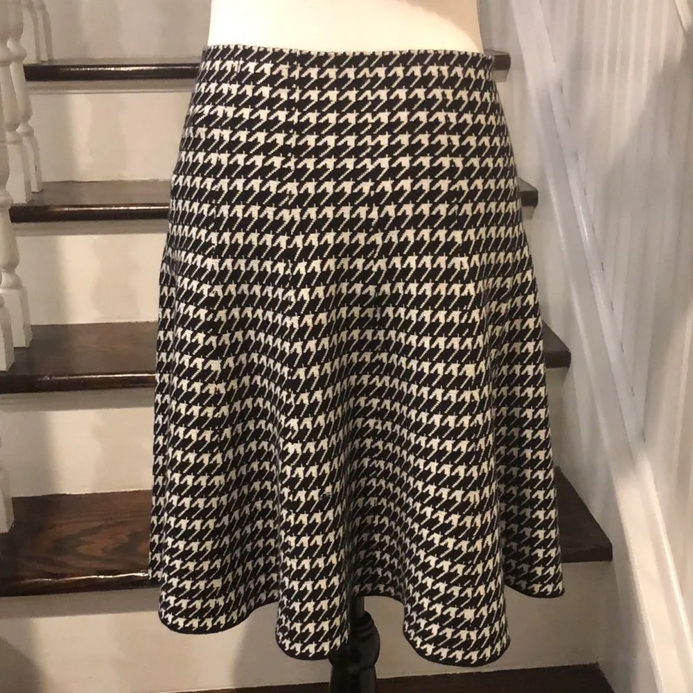 MAX STUDIO Soft Knit Houndstooth A-Line Skirt Sz Ssshgg - Image 3