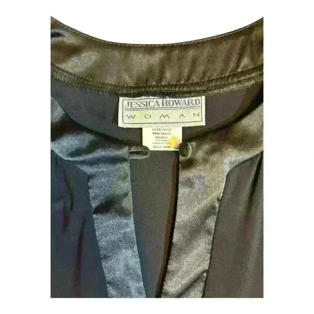 Women black Jessica Howard Dress V neck size 24 Black dress spandex - Image 5