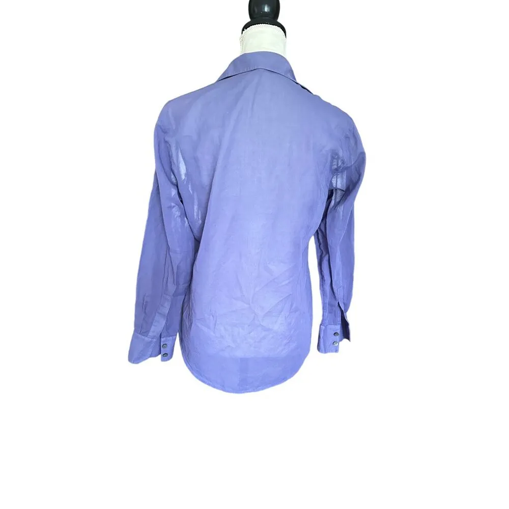 Anne Klein Button-Down Long Sleeve Blouse Purple Women's Medium LIghtweight - Image 2