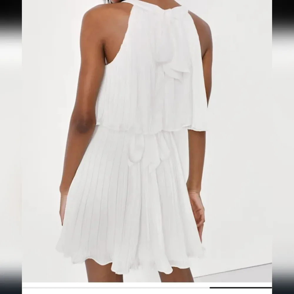 Lulu's Elegant White Halter Mini Dress - Image 2