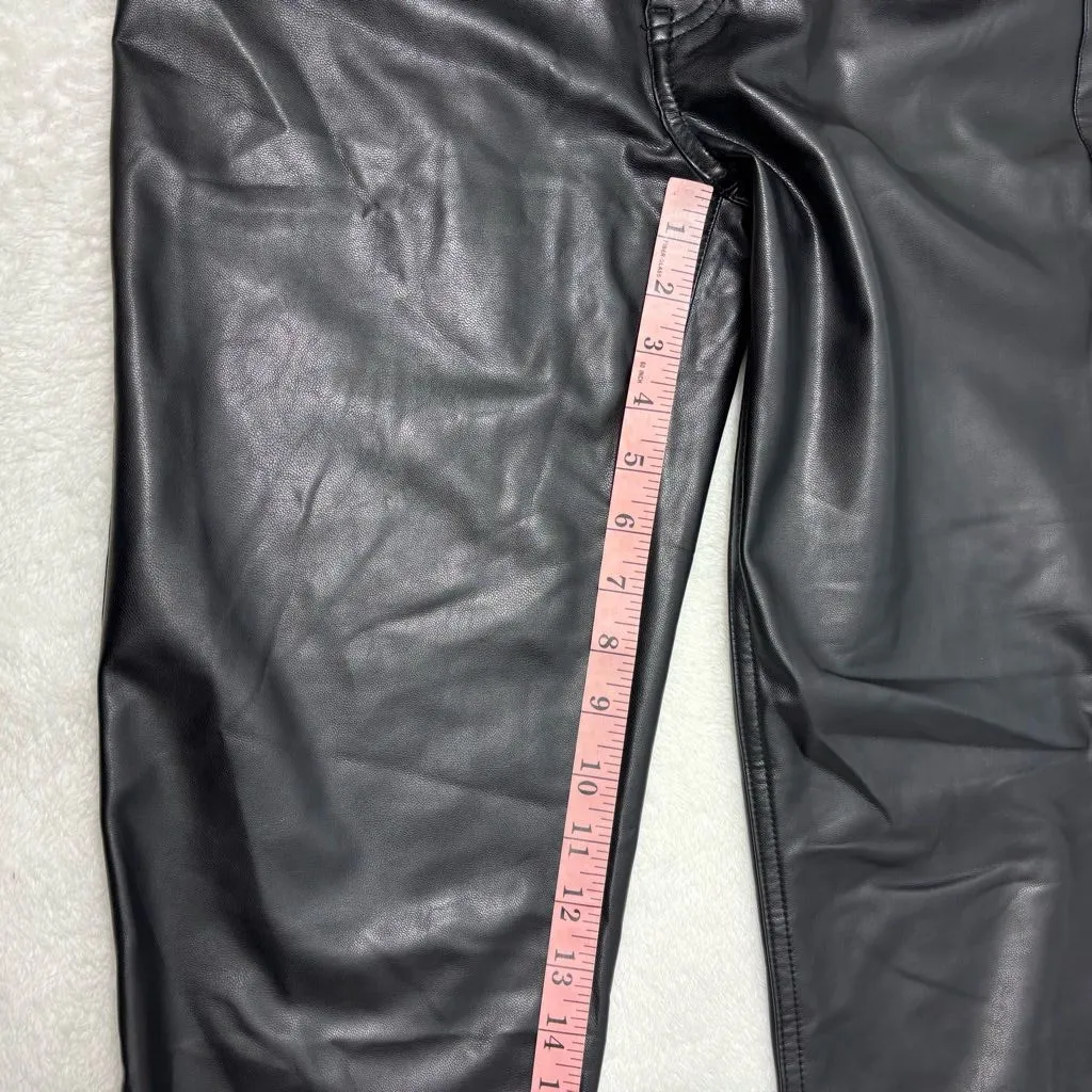 Abercrombie & Fitch 90's Straight Ultra High Rise Faux Leather Black Pants 26‎ - Image 7