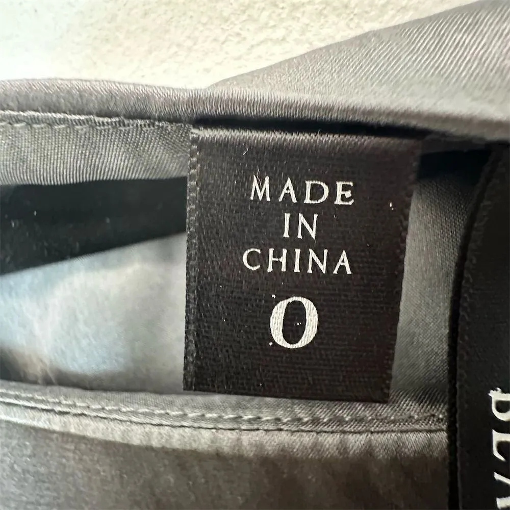 NWOT Affliction Black Premium Women Silk Short Sleeve Blouse Gray Sz 0/XS Casual - Image 4