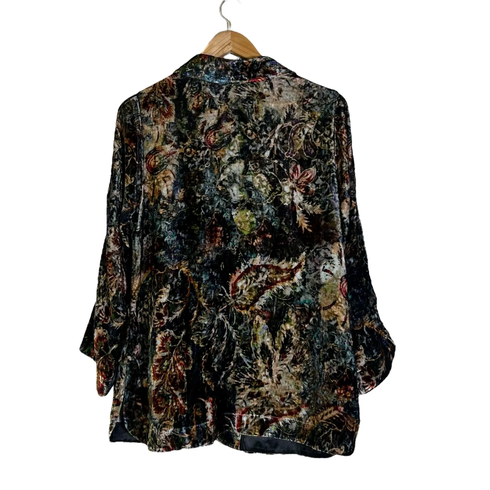 Soft Surroundings Icon Silk Velvet Poets Tunic Womens S Multicolor Floral Hippie - Image 4