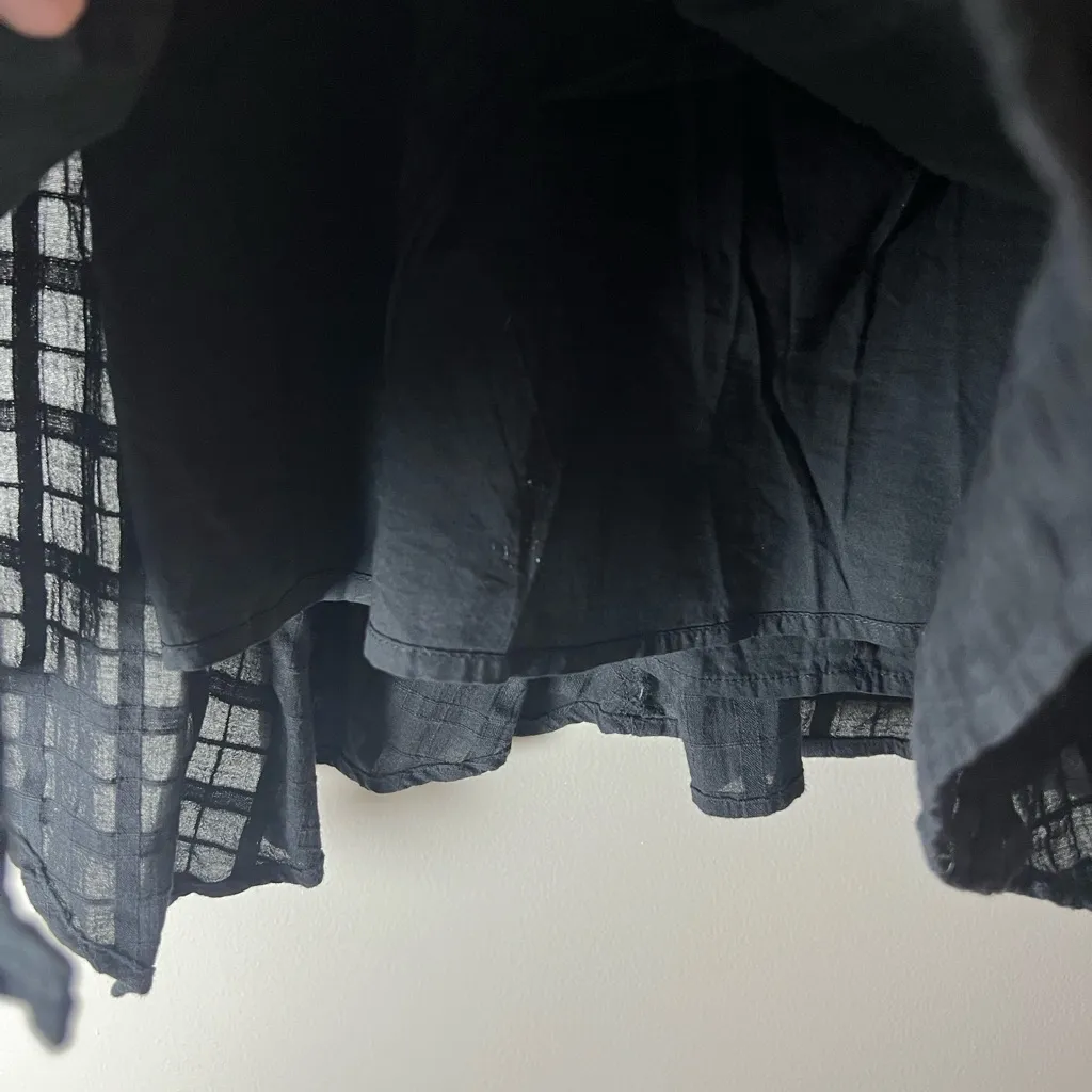 Prana Rhia Skirt Dobby Plaid Tiered Organic Cotton Whimsigoth Granola Size 4 - Image 4