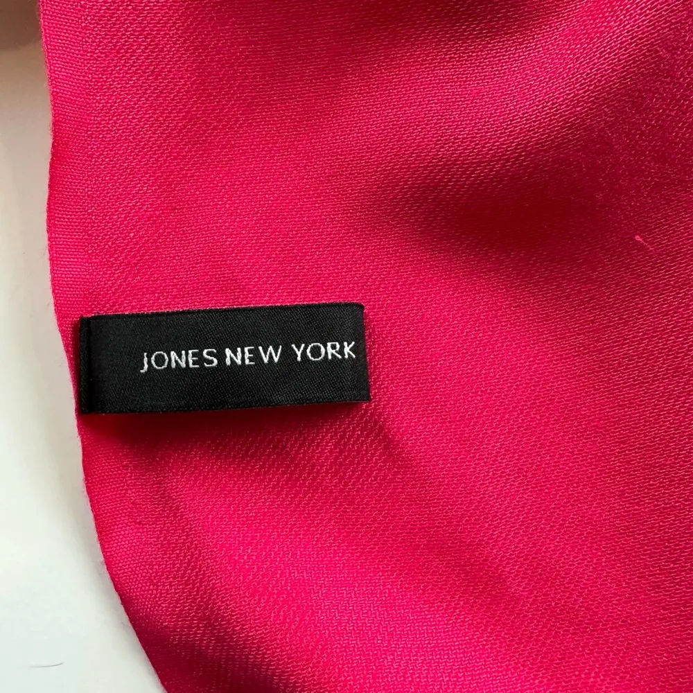 Jones New York Snapdragon Pink Fringe Viscose Scarf - Image 2