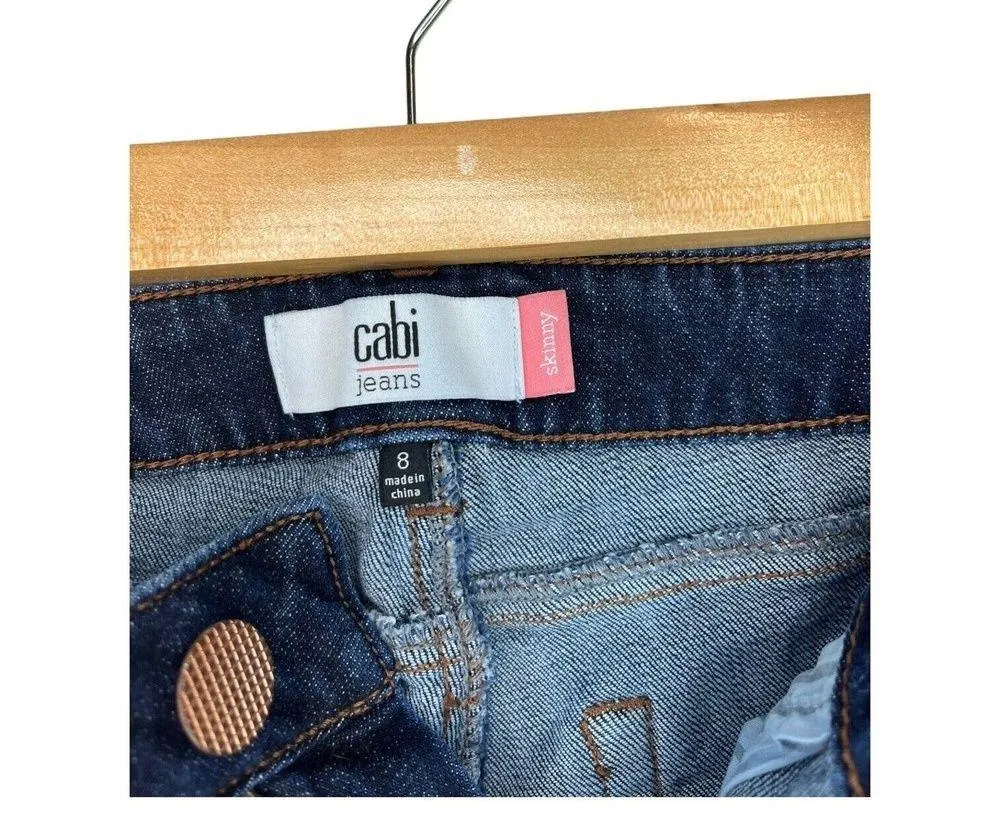 CAbi Jeans Womens 8 Skinny Low Rise Skinny Ankle Dark Wash Blue 5493 - Image 10