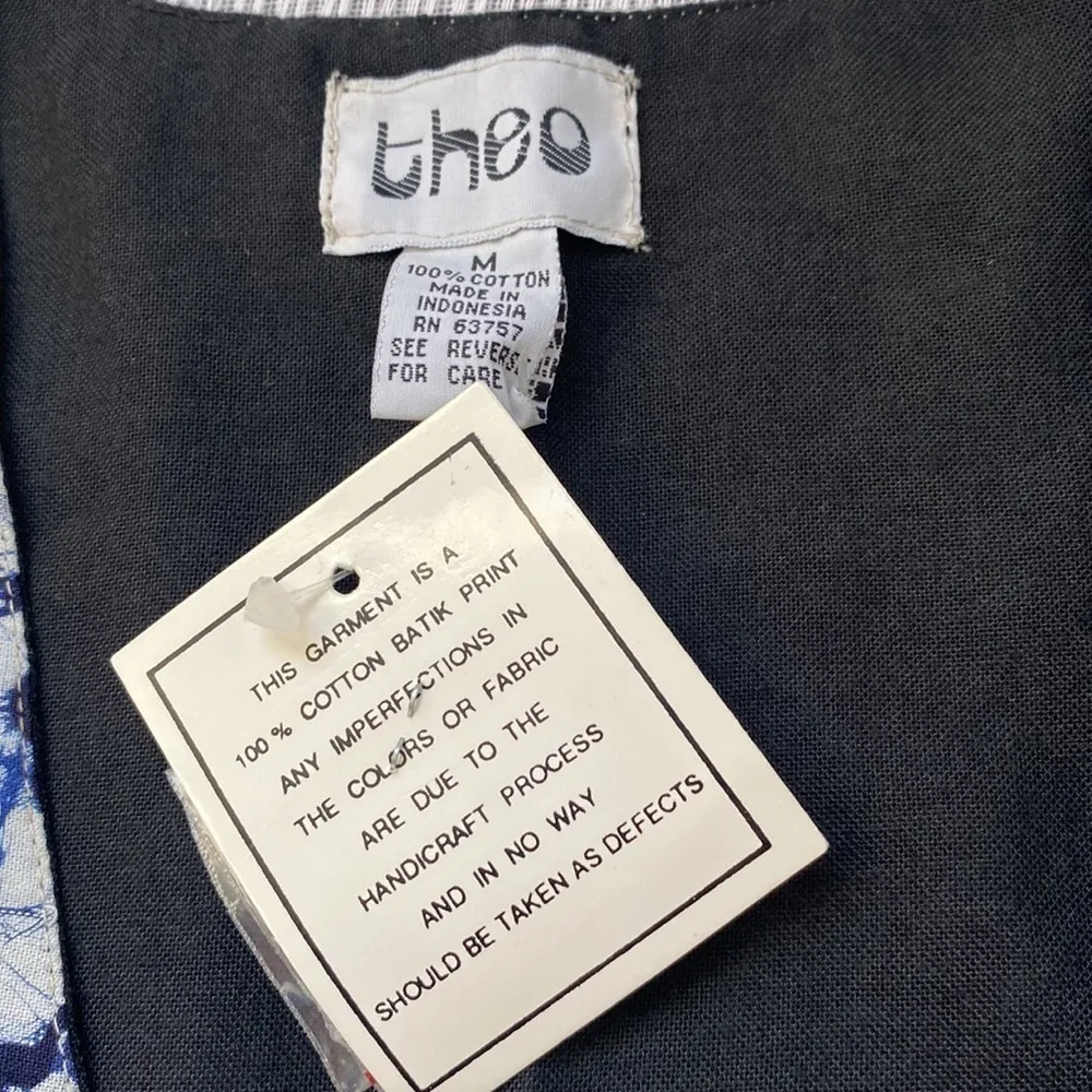 NWT Theo vintage tuxedo vest with beading. Blue Size M - Image 5