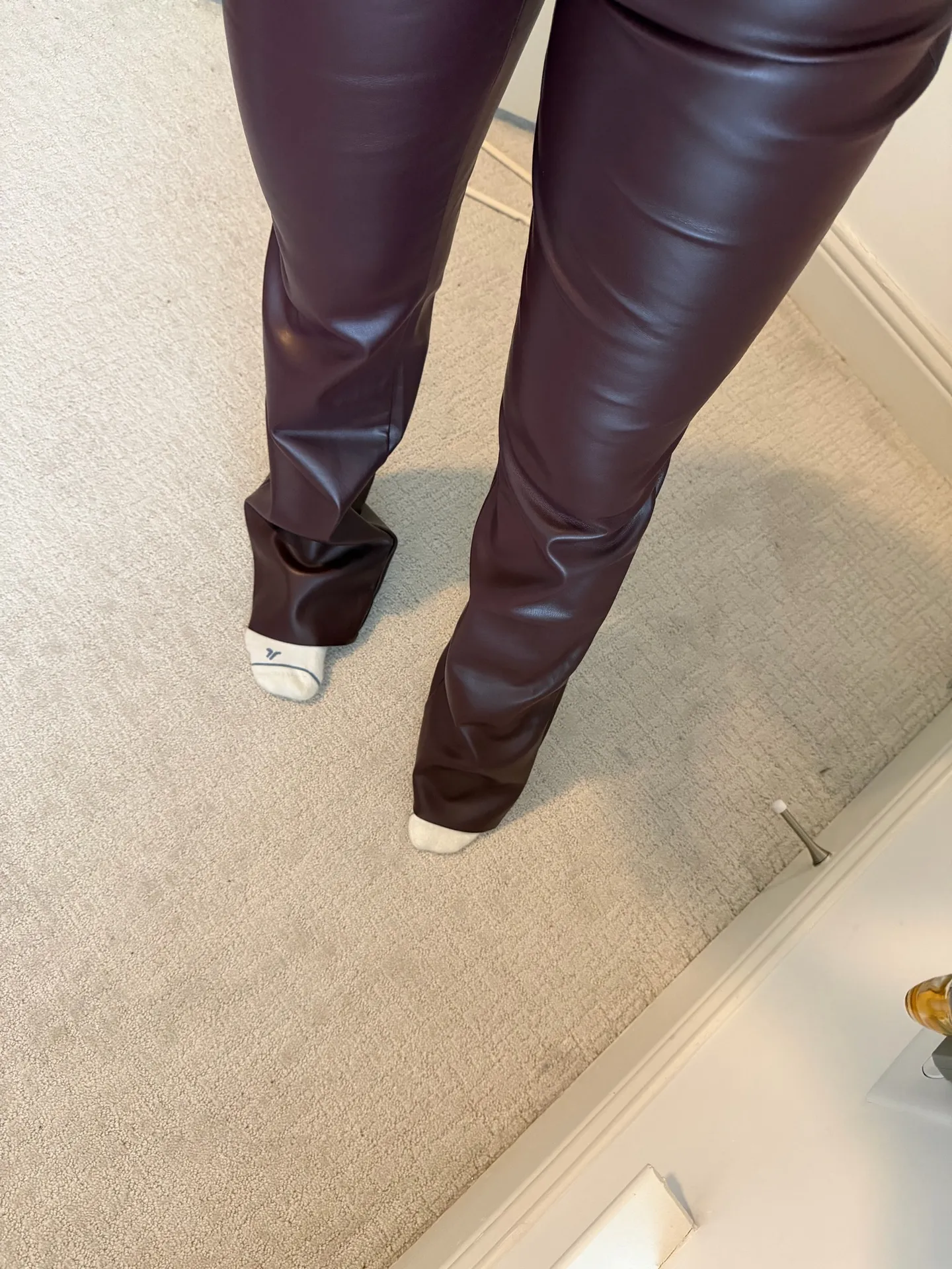 Steve Madden Burgundy Leather Pants - Image 5