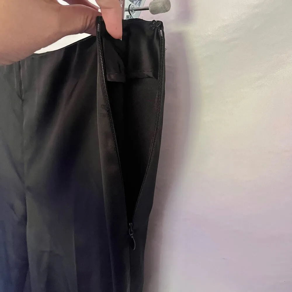 VINCE CAMUTO Satin Peg Leg Womens Pants Sz 4 Black Shiny Ankle Glam Goth Party - Image 3