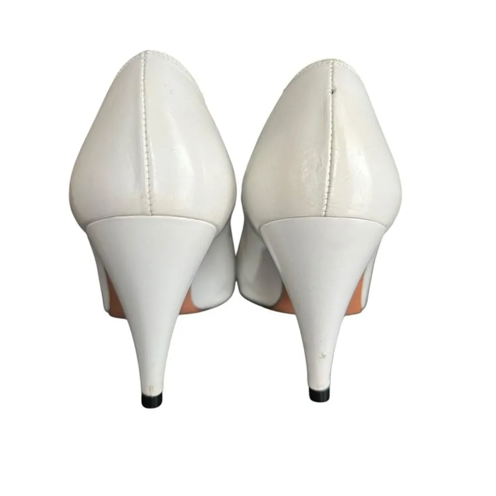 Salvatore Ferragamo Women’s Vintage 90s Round Toe White Leather Pump Heels Sz 5 - Image 12