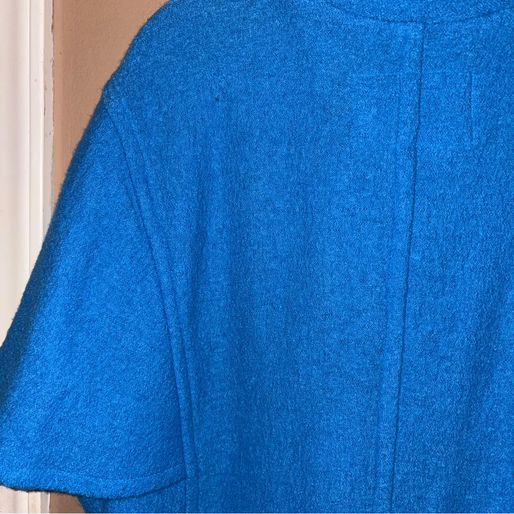 LAL Live‎ A Little Wool Zippered Swing Coat Jacket Sweater Vest Blue 3X - Image 4