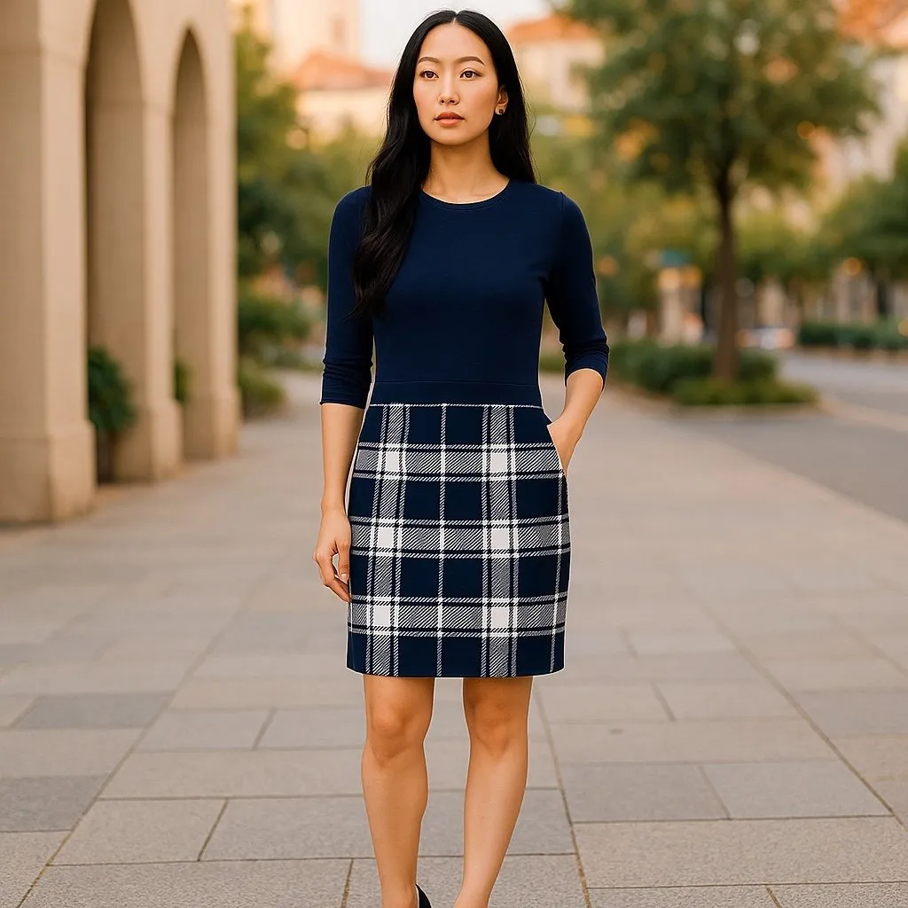 NWT Lauren Ralph Lauren Plaid XS Knit Dress Preppy Librarian Chic Academia - Image 10
