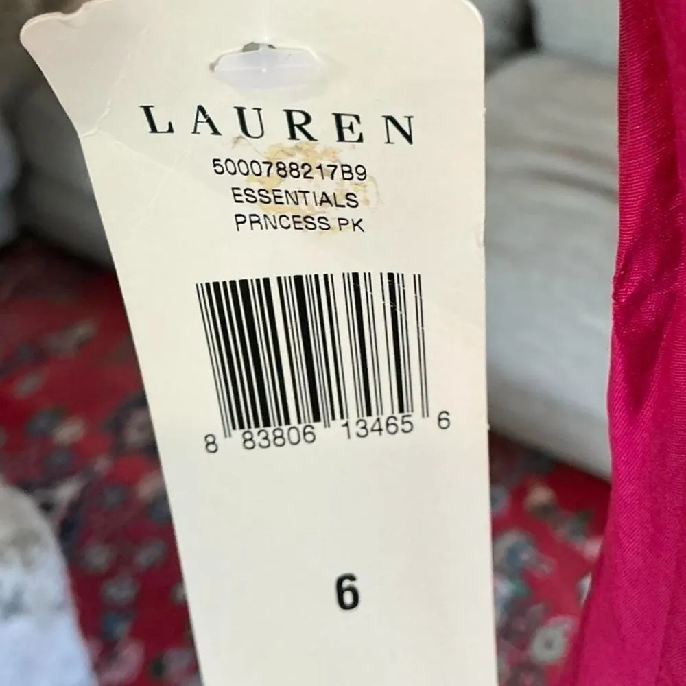 Ralph Lauren 100% silk Pink Evening Dress Special Occasion size 6 Fit and Flare - Image 4