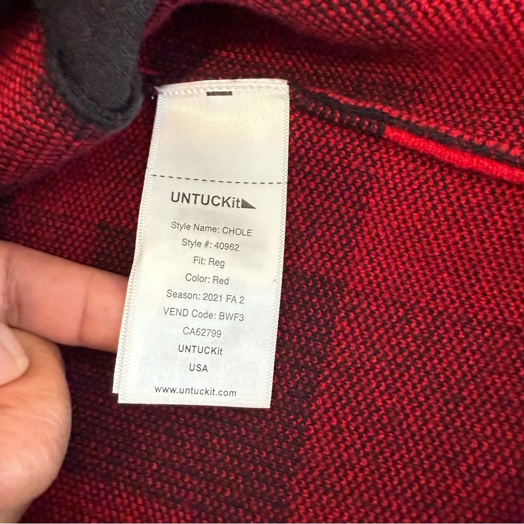 UNTUCKit Red and Black Plaid Women's Jacket size S/M - Image 7