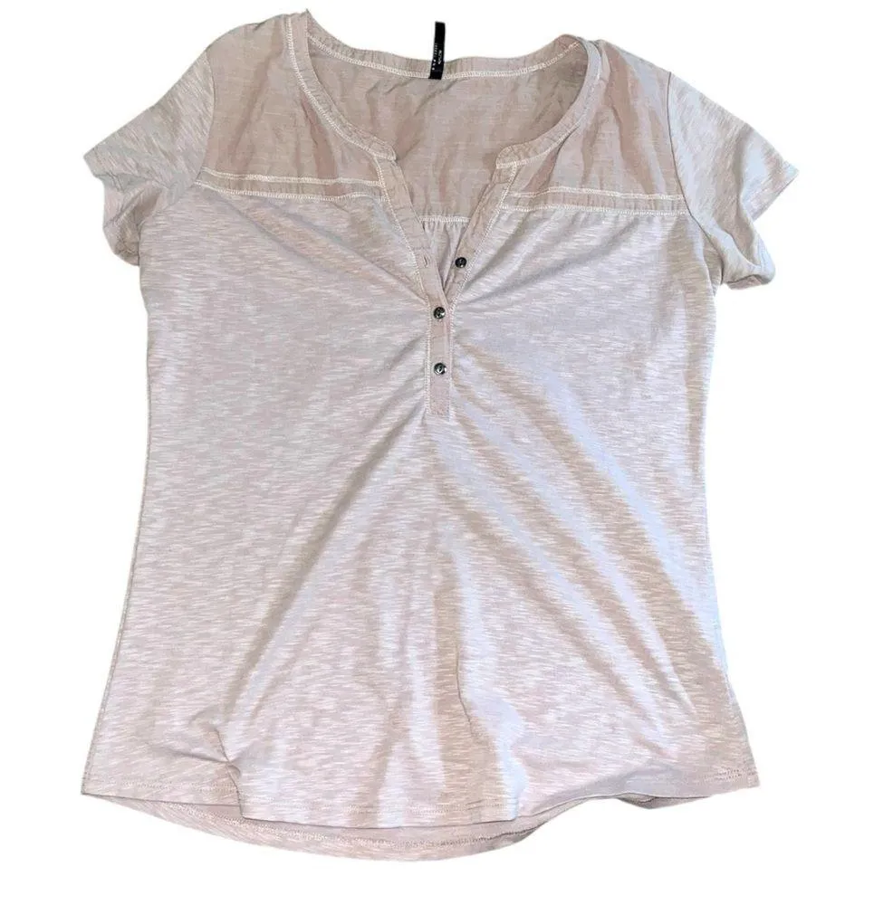 Kuhl Womens Virtue Henley Pale Pink Short Sleeve Shirt Outdoors Hiking - Image 3