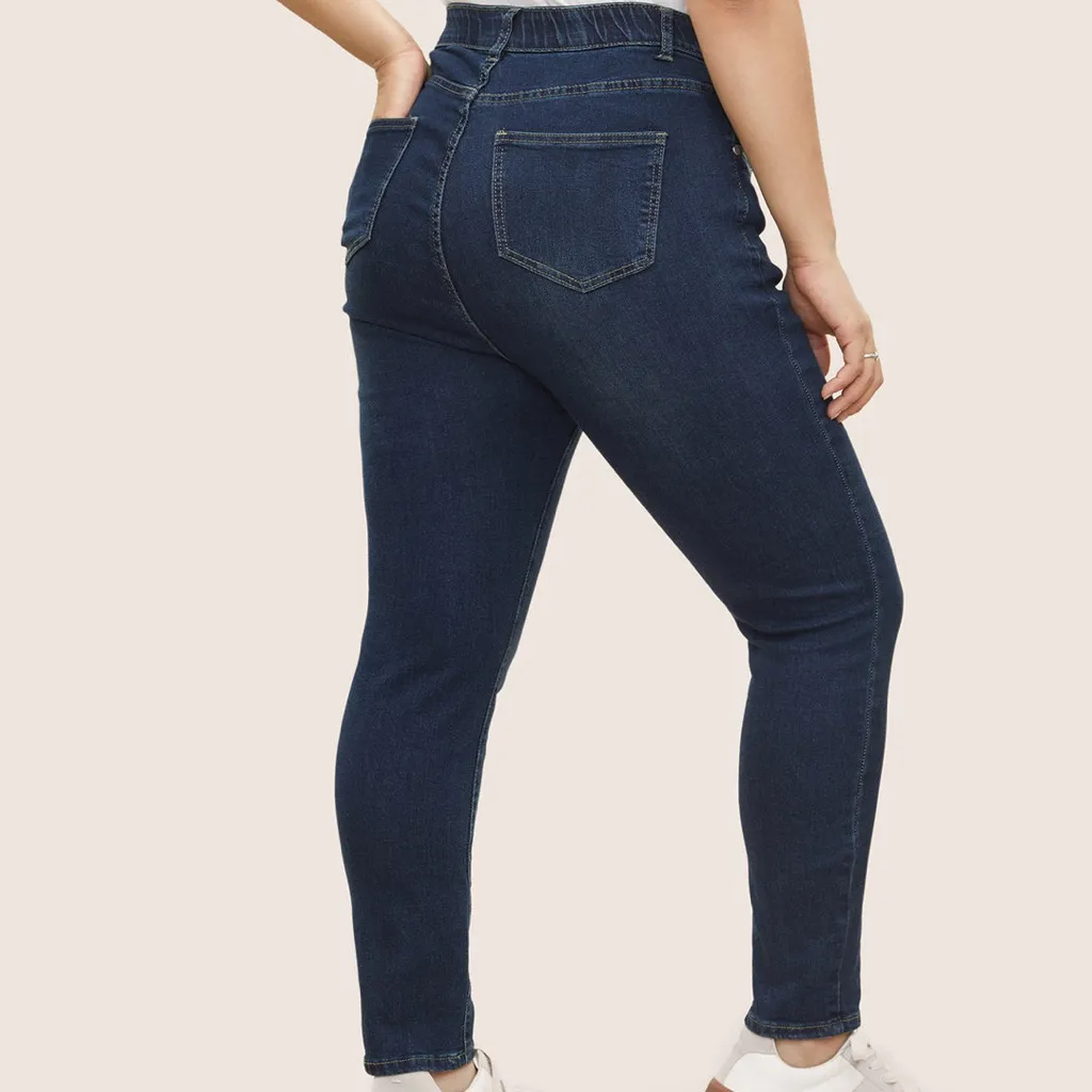 BloomChic Skinny Very Stretchy High Rise Dark Wash Gap Proof Jeans. Size 20 Blue - Image 6