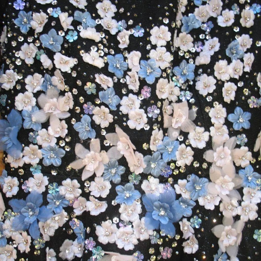 NWOT FLORAL EMBROIDERED A-LINE TEA-LENGTH COCKTAIL DRESS 11161 - Image 10