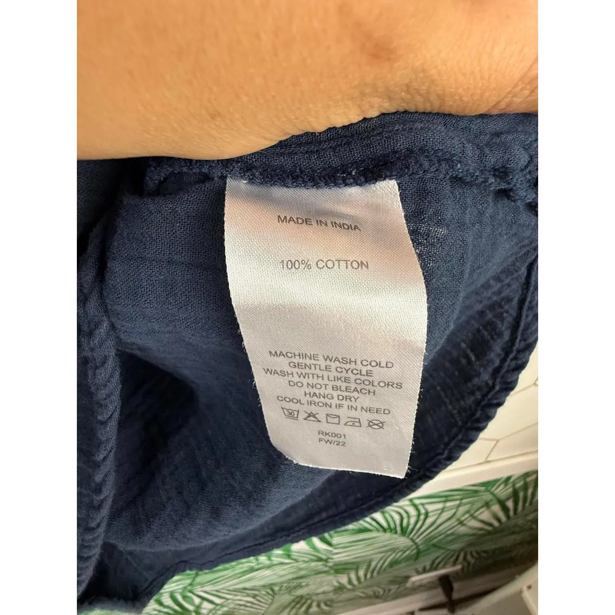 Quince Navy Button 100% Organic Cotton Gauze Roll Sleeve Shirt - Size - XS - Image 6