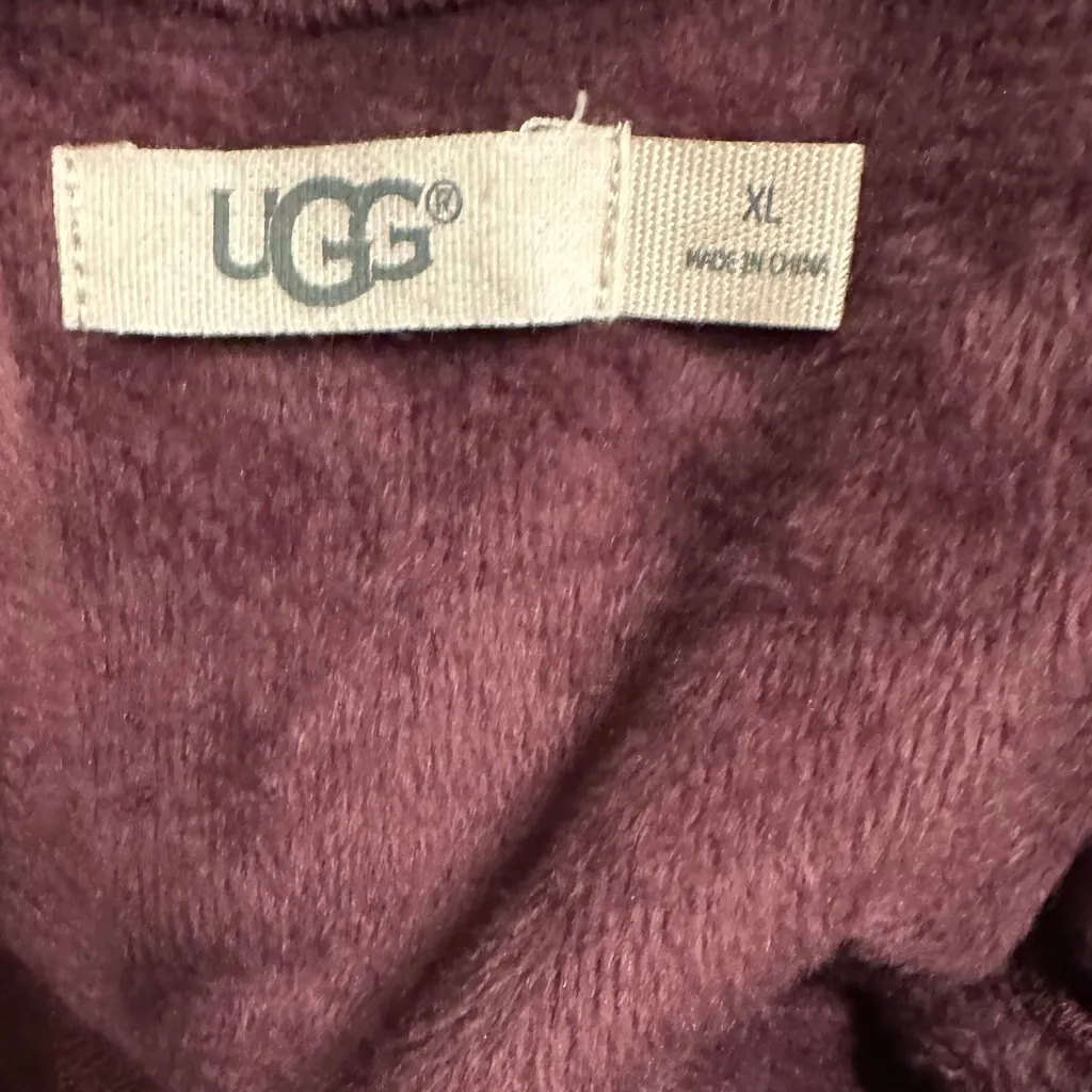 UGG   Astrid Maroon Funnel Neck Fleece Lined Pullover Sweatshirt‎ Sz XL - Image 5