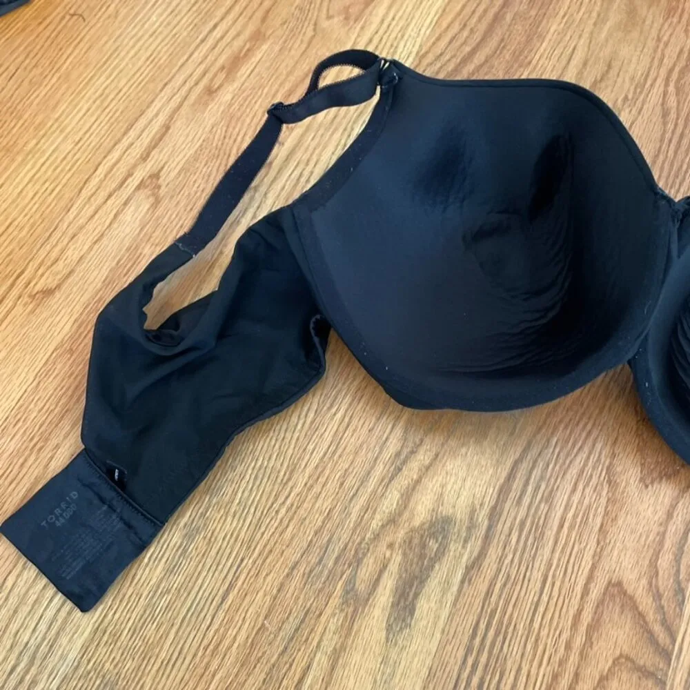 TORRID Plus Size Perfect T-Shirt Bra Solid Black Bow w/ Cutout Underwire 44DDD - Image 11