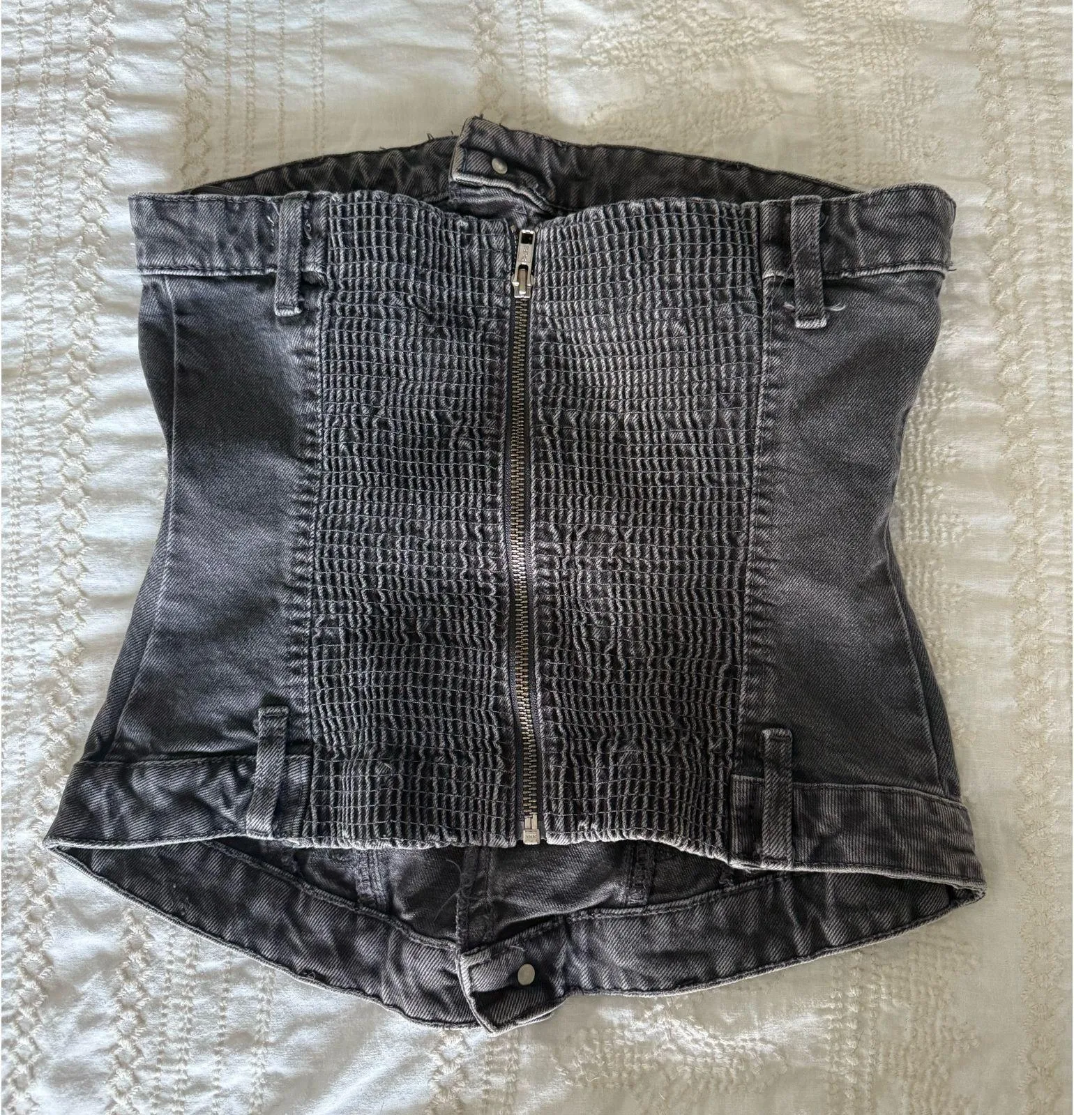 Black Denim ZARA Top Corset - Image 3
