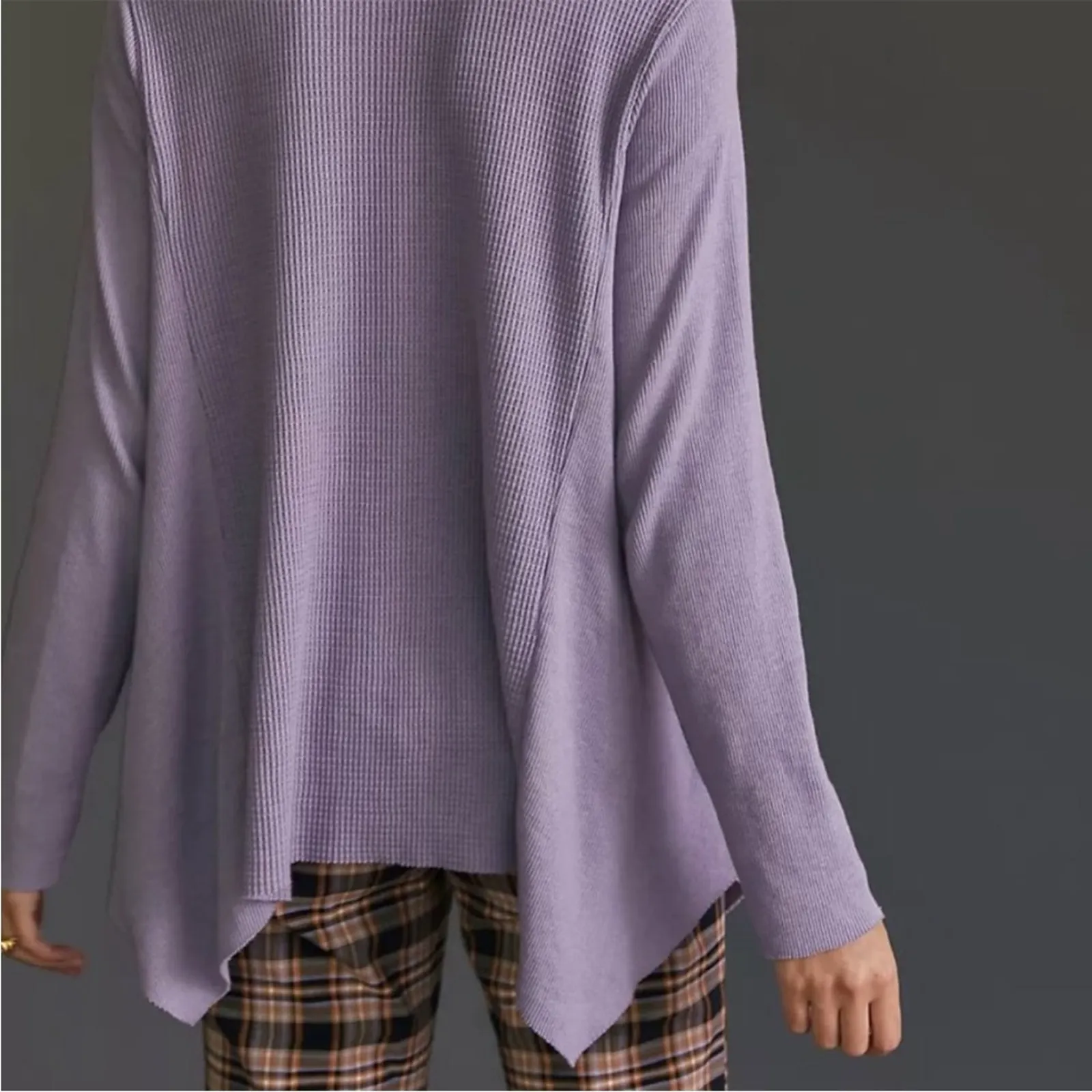 T.la | Anthropologie Sloane purple lavender mock neckline thermal tunic shirt S - Image 6