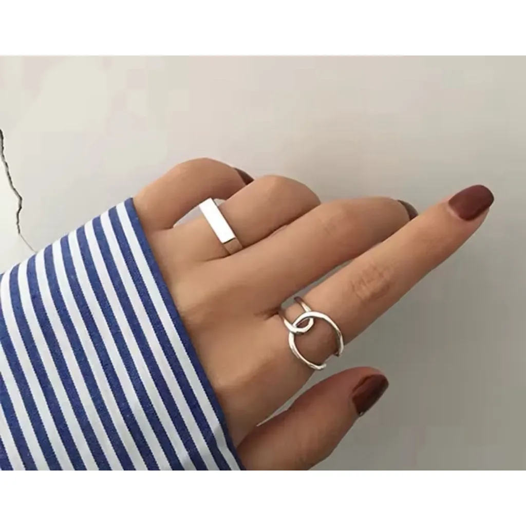 NEW Unisex Handmade 925 Sterling Silver Knot Band Ring,‎ Adjustable - Image 11