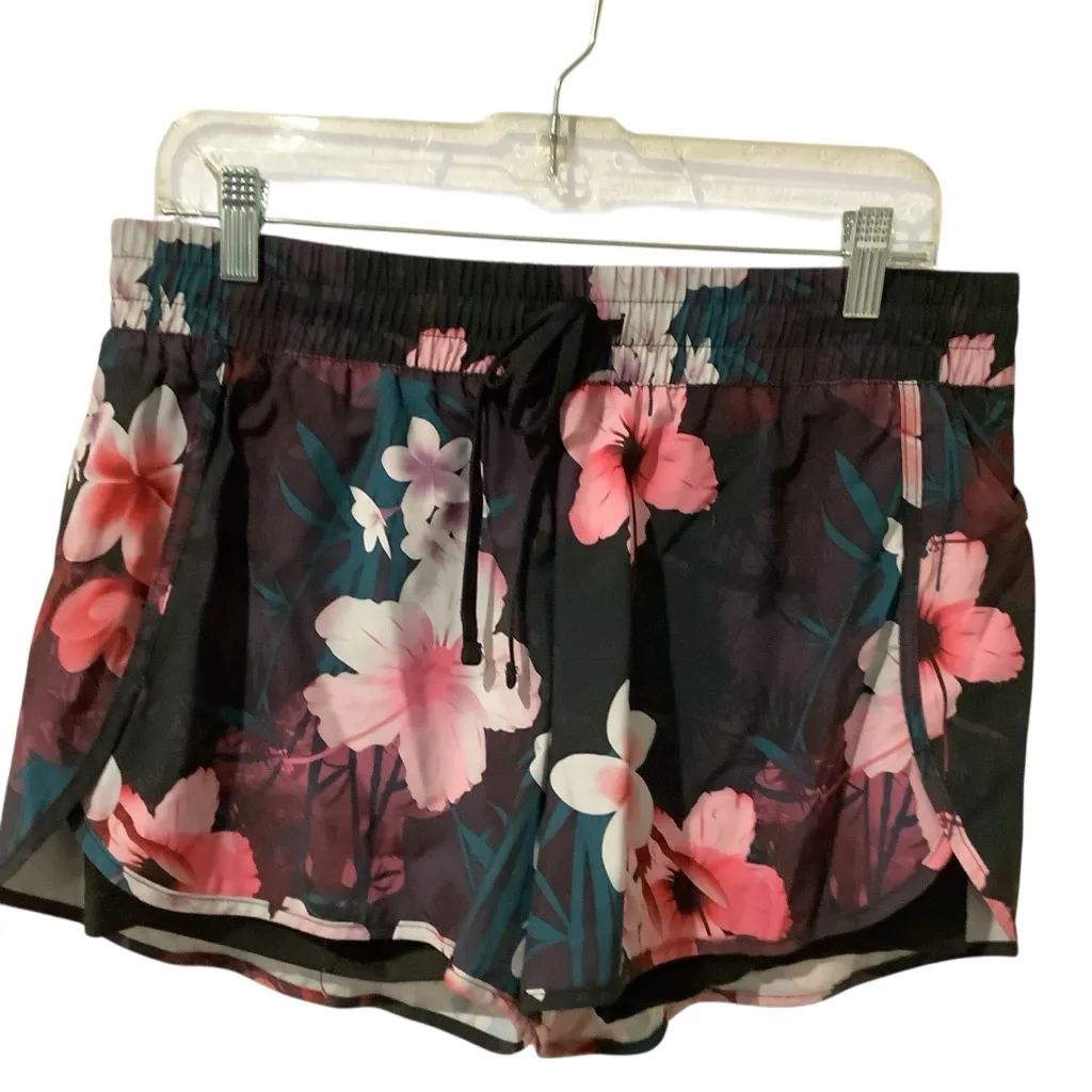 Velocity Black and Pink Hawaiian 🌺 Floral Athletic Shorts. Size L Size L - Image 4