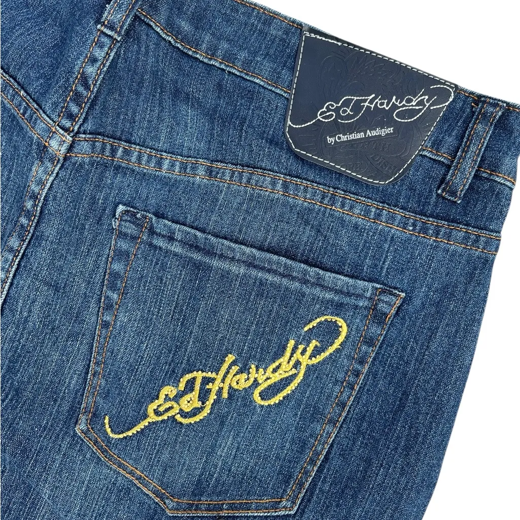 Retail 145.00 Ed Hardy Denim Mini Skirt - Image 10