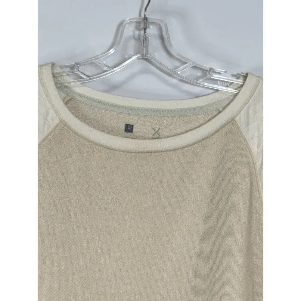 Xersion Clothing Women’s Crew Neck Raglan Pullover Sweatshirt Tan Size Medium - Image 5