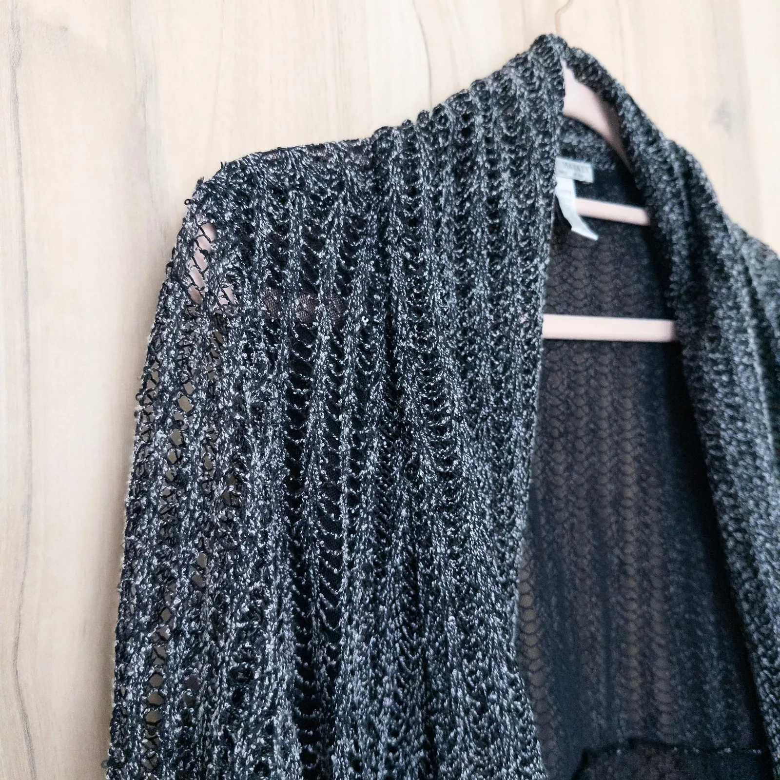 Alberto Makali Womens Cardigan Size M Black Sheer Open Whimsigoth Fairy Grunge - Image 8