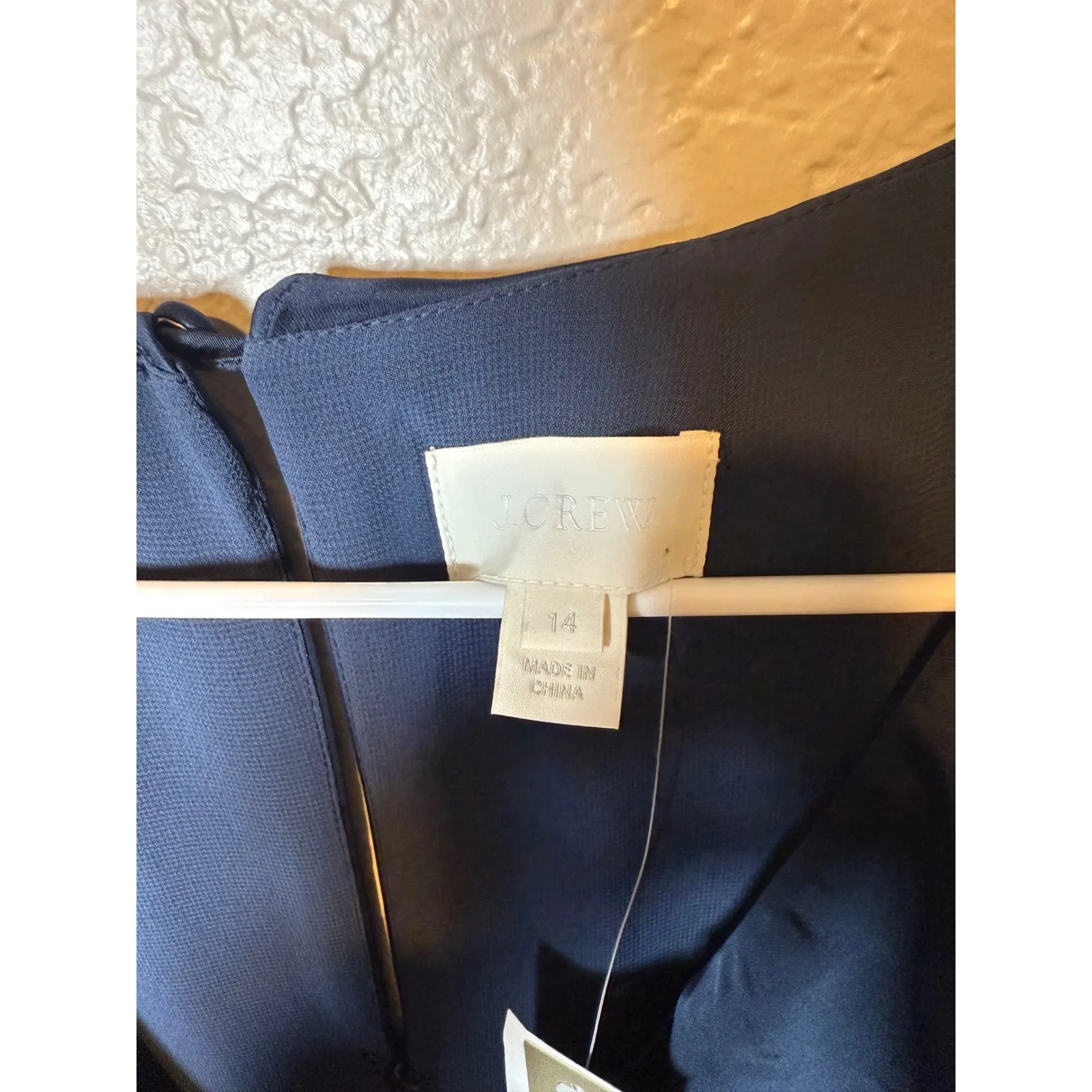 J.Crew Navy Blue Ruffle Neck Sleeveless Sheath Dress Career Party Cocktail Size 14 - Image 4